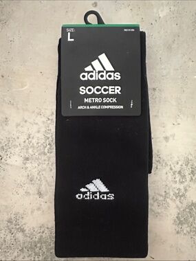 adidas Black Metro Soccer Socks - Women/Mens Large